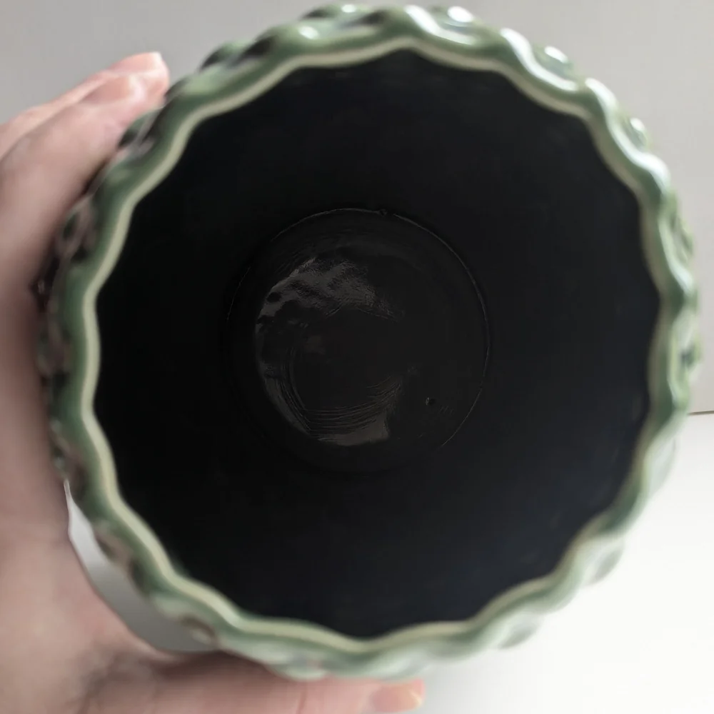 IKEA BEDAGAD Green Ceramic Vase